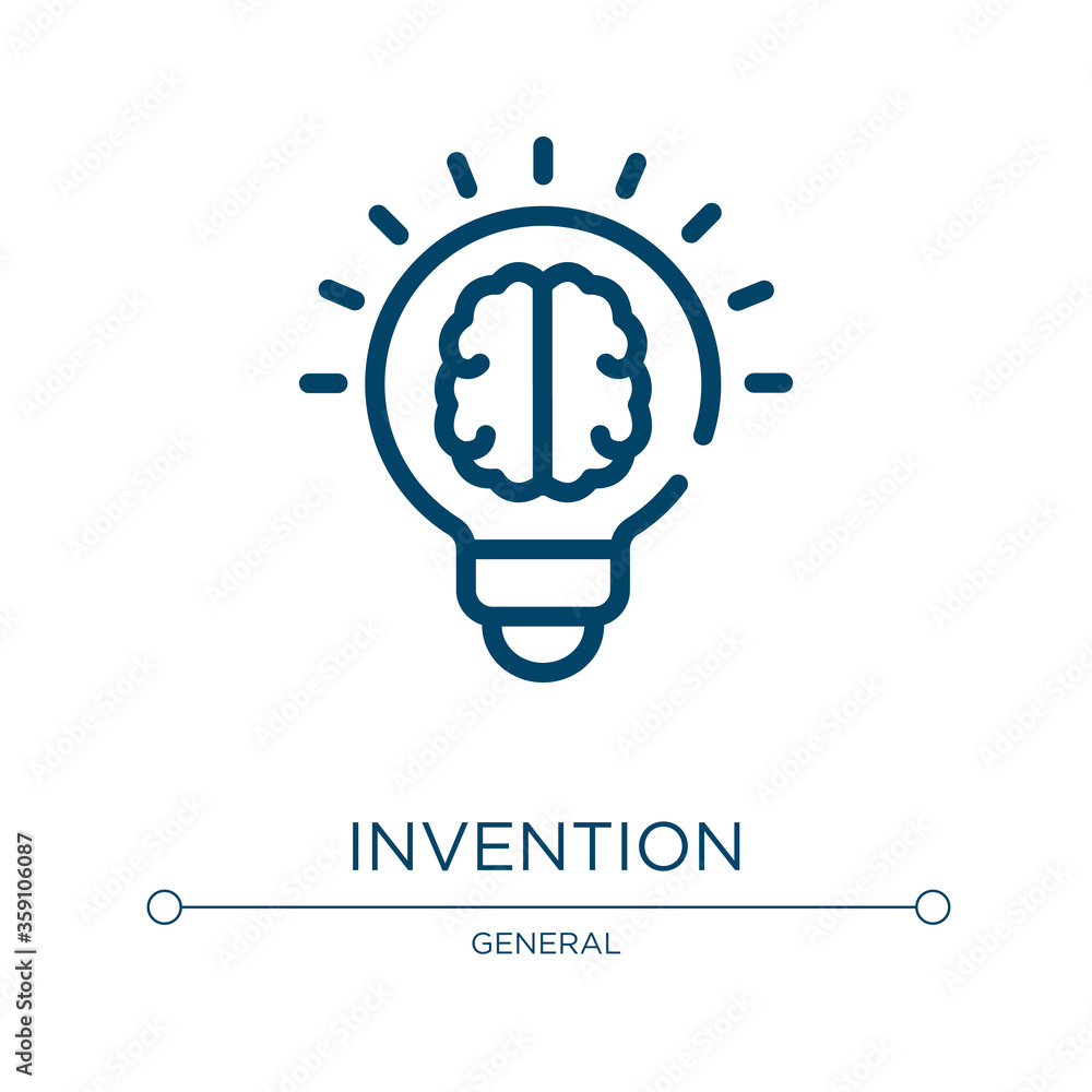 Poster invention icon. linear vector illustration from general collection. outline invention icon vector. t