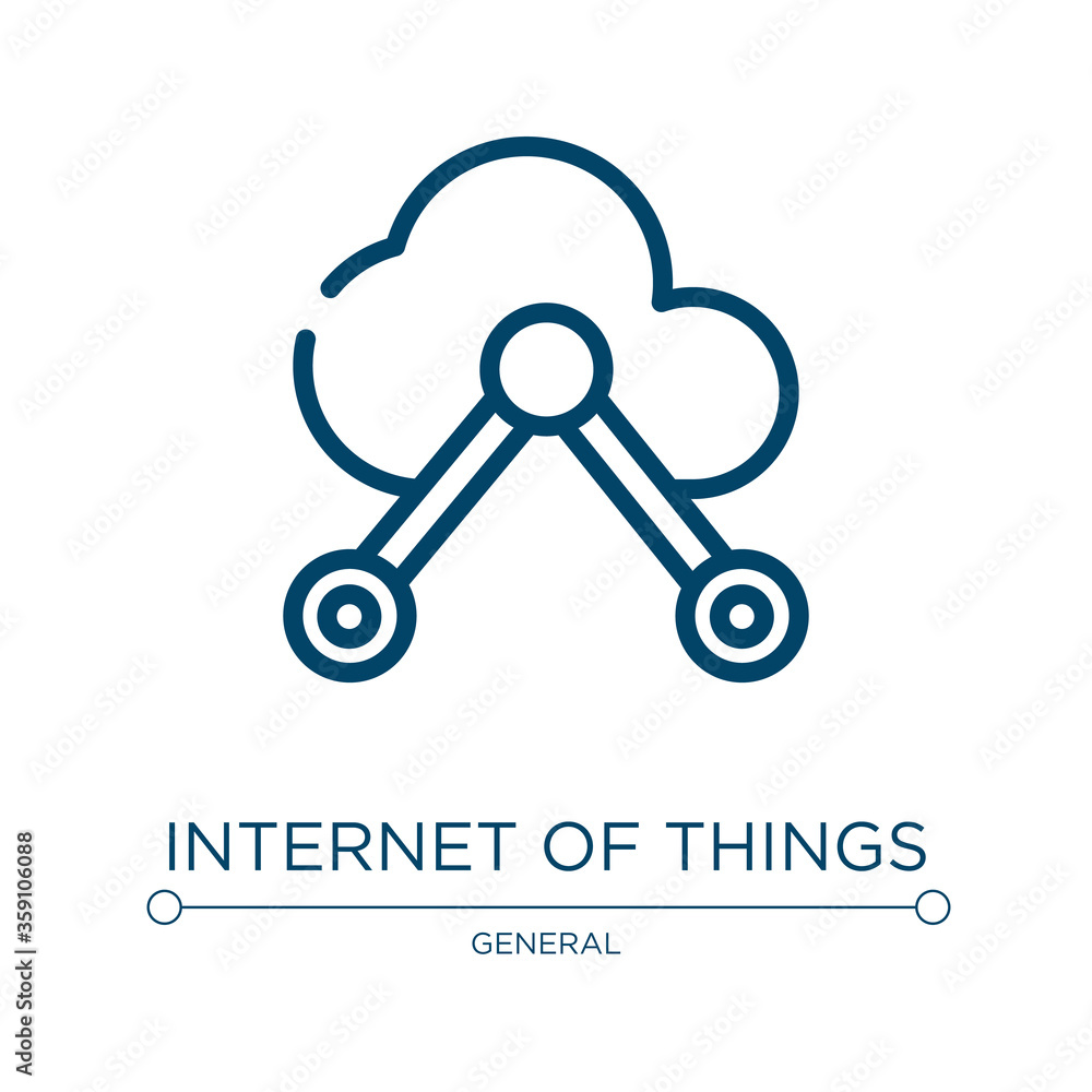 Poster internet of things icon. linear vector illustration from general collection. outline internet of thi