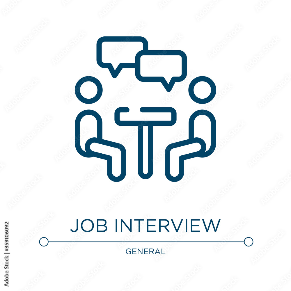 Poster job interview icon. linear vector illustration from general collection. outline job interview icon v