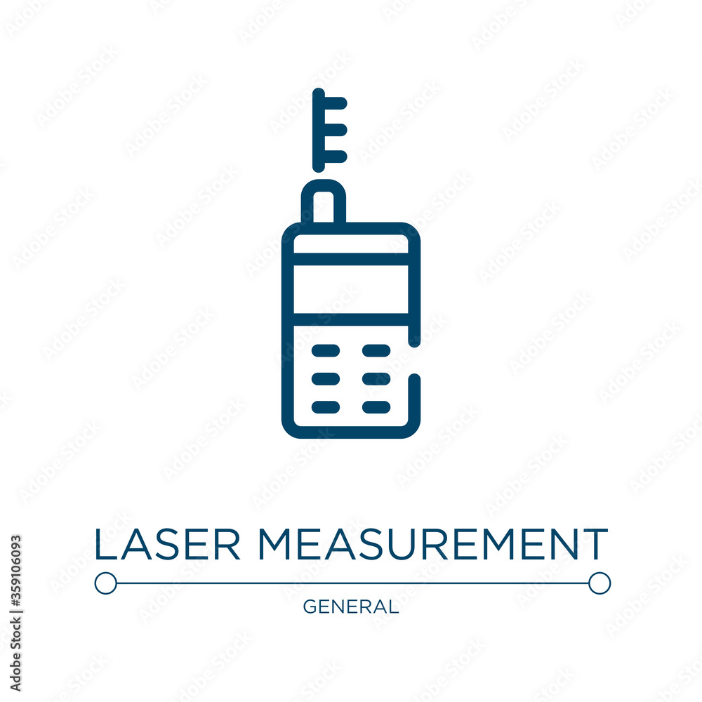 Poster laser measurement icon. linear vector illustration from general collection. outline laser measuremen