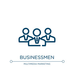 Businessmen icon. Linear vector illustration from business collection collection. Outline businessmen icon vector. Thin line symbol for use on web and mobile apps, logo, print media.