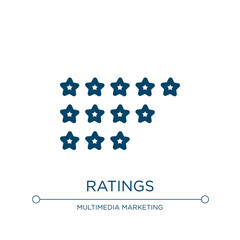 Ratings icon. Linear vector illustration from customer service collection. Outline ratings icon vector. Thin line symbol for use on web and mobile apps, logo, print media.