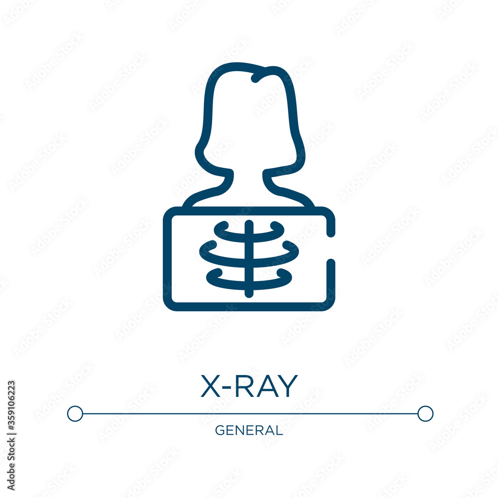 Poster x-ray icon. linear vector illustration from general collection. outline x-ray icon vector. thin line