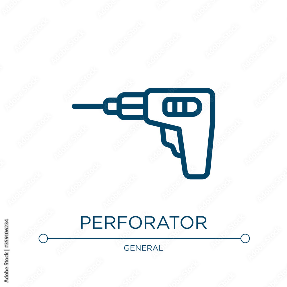 Poster perforator icon. linear vector illustration from general collection. outline perforator icon vector.