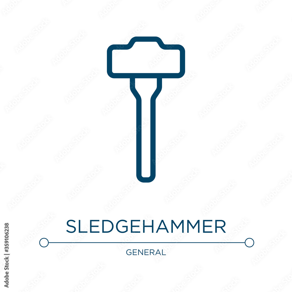 Poster sledgehammer icon. linear vector illustration from general collection. outline sledgehammer icon vec