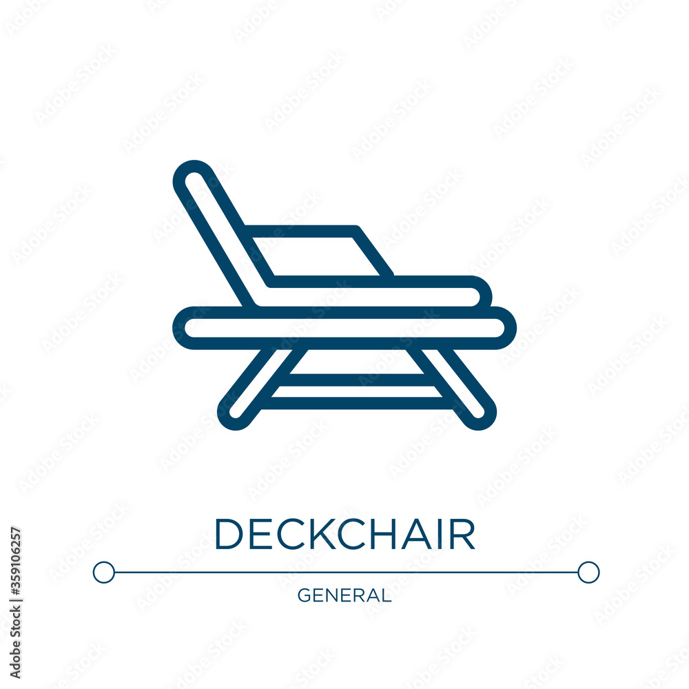 Poster deckchair icon. linear vector illustration from general collection. outline deckchair icon vector. t