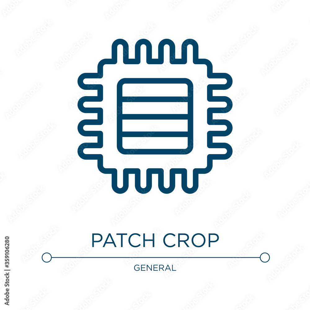 Poster patch crop icon. linear vector illustration from general collection. outline patch crop icon vector.