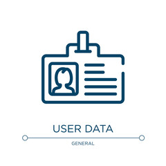 Obraz premium User data icon. Linear vector illustration from general collection. Outline user data icon vector. Thin line symbol for use on web and mobile apps, logo, print media.