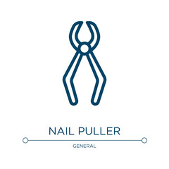 Nail puller icon. Linear vector illustration from general collection. Outline nail puller icon vector. Thin line symbol for use on web and mobile apps, logo, print media.