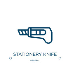 Stationery knife icon. Linear vector illustration from general collection. Outline stationery knife icon vector. Thin line symbol for use on web and mobile apps, logo, print media.