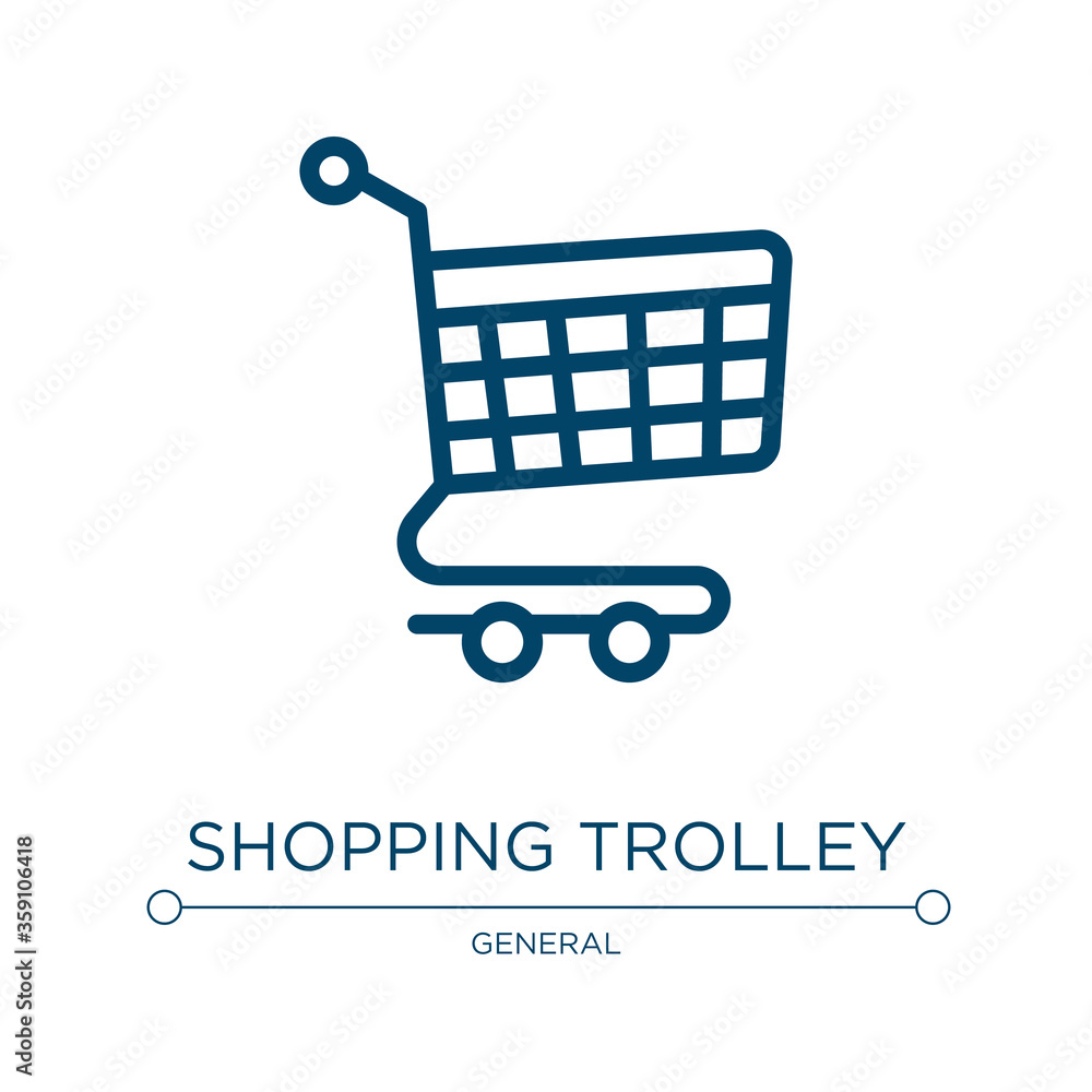 Poster shopping trolley icon. linear vector illustration from general collection. outline shopping trolley 