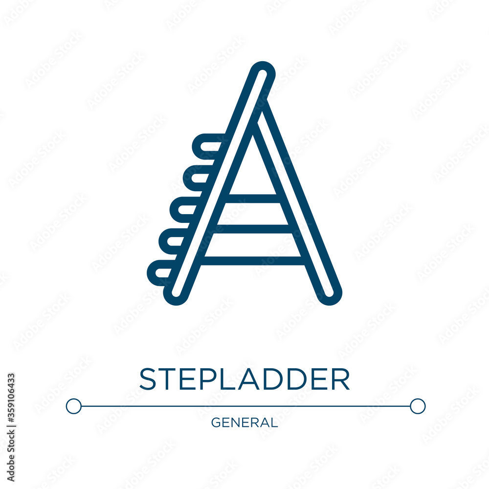 Poster stepladder icon. linear vector illustration from general collection. outline stepladder icon vector.