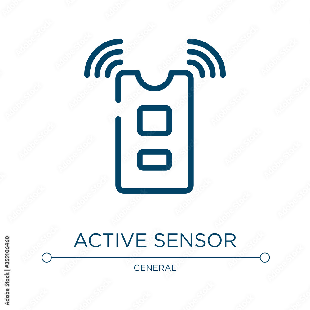 Poster active sensor icon. linear vector illustration from general collection. outline active sensor icon v