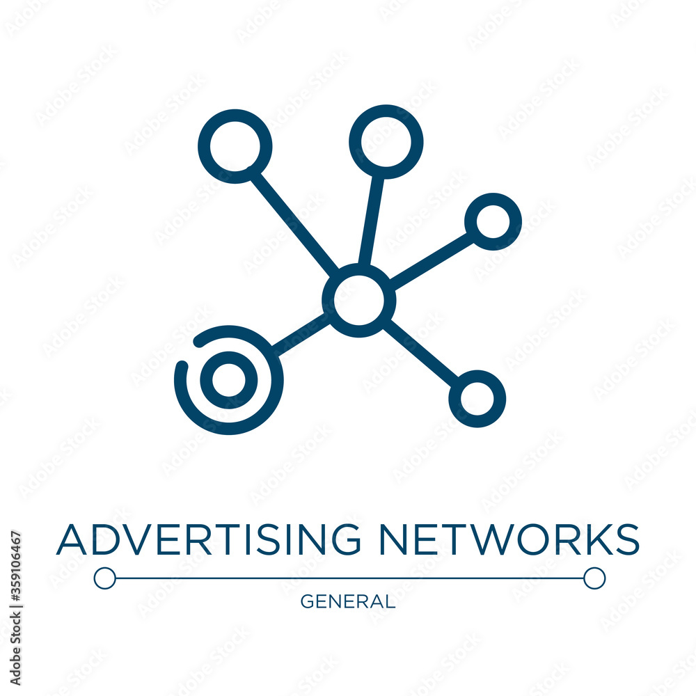 Poster advertising networks icon. linear vector illustration from general collection. outline advertising n