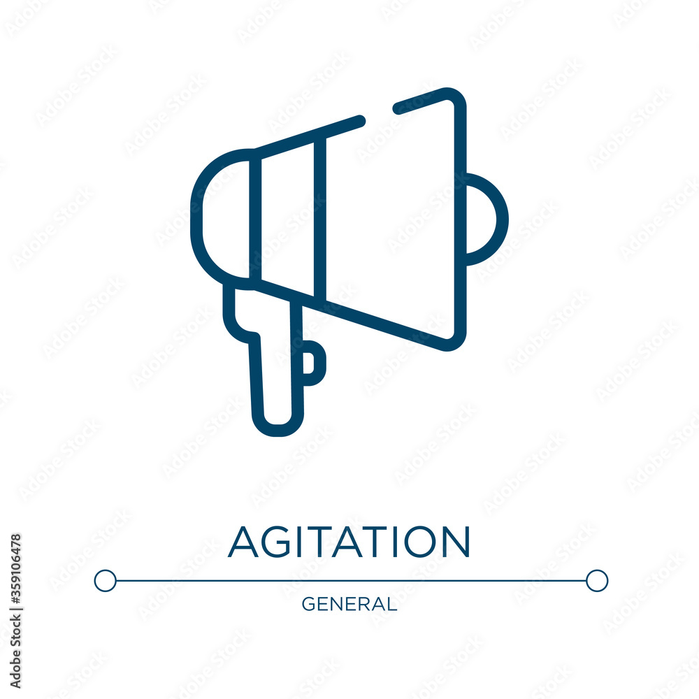 Poster agitation icon. linear vector illustration from general collection. outline agitation icon vector. t