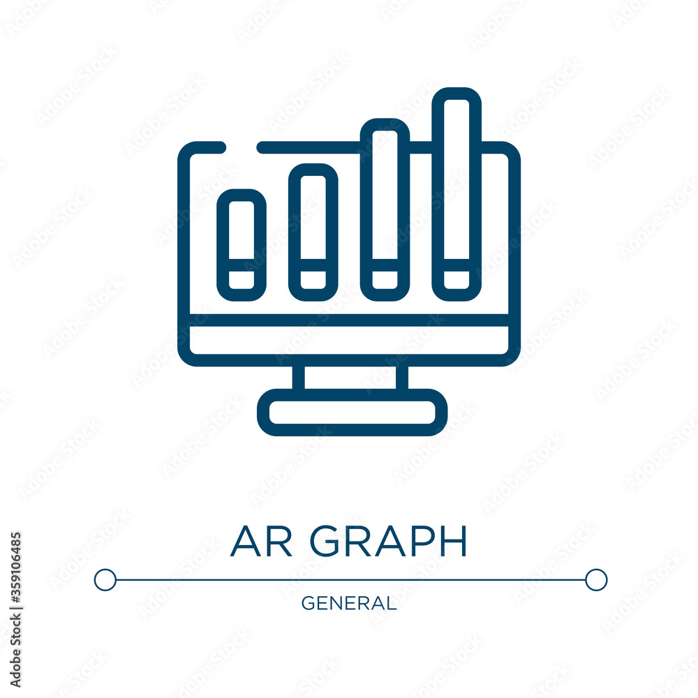Poster ar graph icon. linear vector illustration from general collection. outline ar graph icon vector. thi