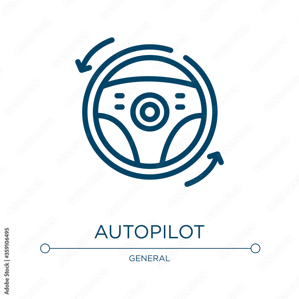Poster autopilot icon. linear vector illustration from general collection. outline autopilot icon vector. t