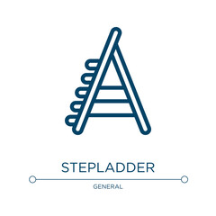 Stepladder icon. Linear vector illustration from general collection. Outline stepladder icon vector. Thin line symbol for use on web and mobile apps, logo, print media.