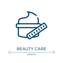 Beauty care icon. Linear vector illustration from general collection. Outline beauty care icon vector. Thin line symbol for use on web and mobile apps, logo, print media.