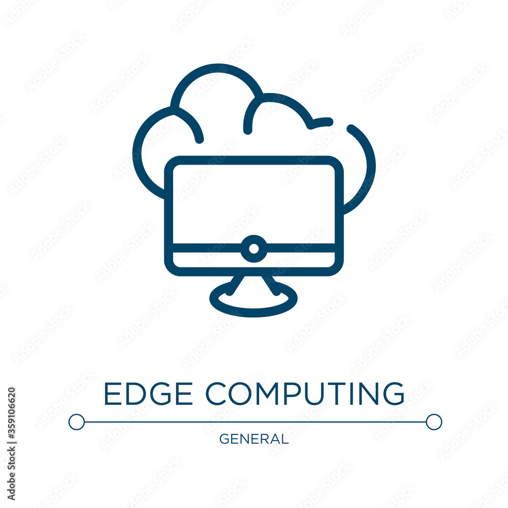 Poster edge computing icon. linear vector illustration from general collection. outline edge computing icon