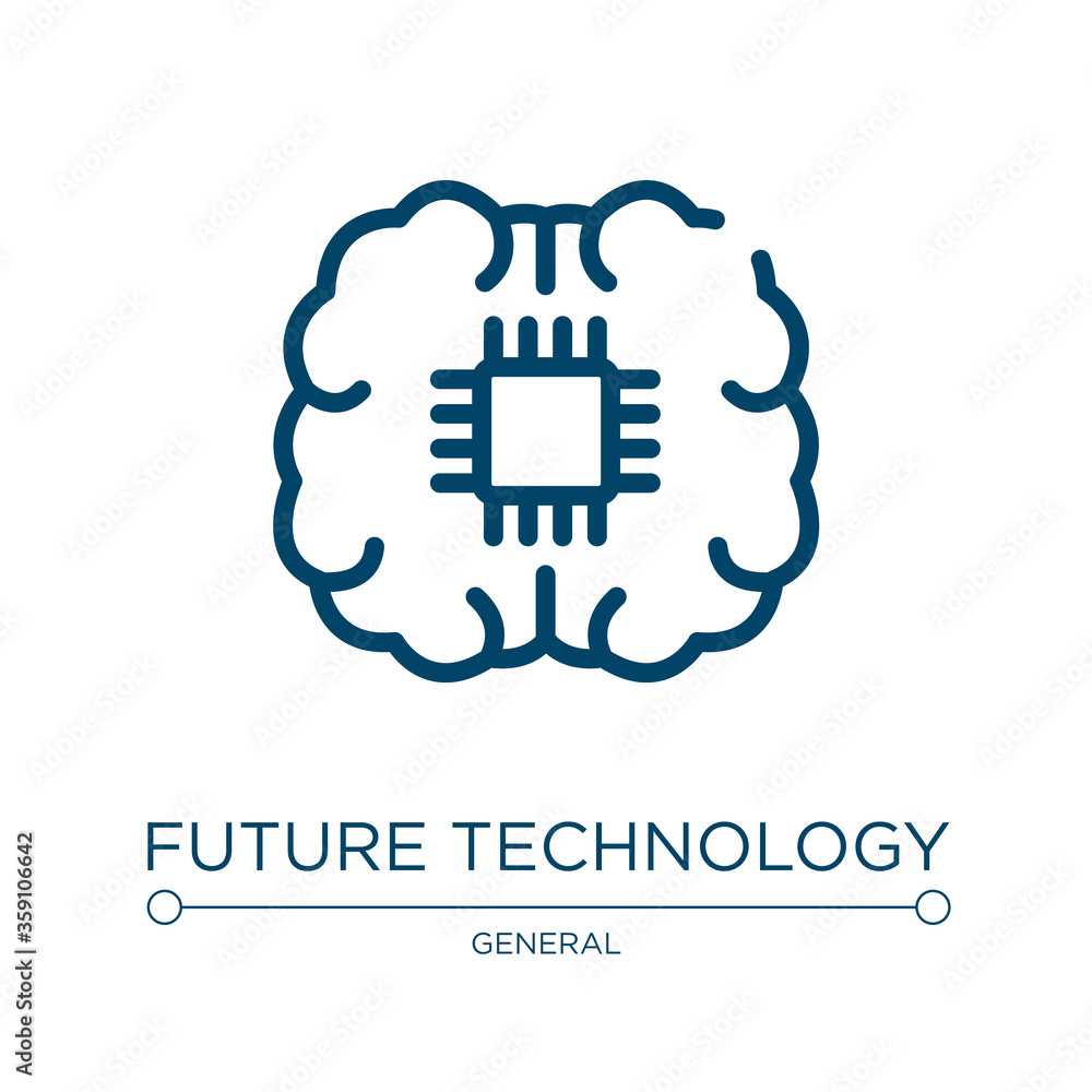 Aufkleber future technology icon. linear vector illustration from general collection. outline future technolog