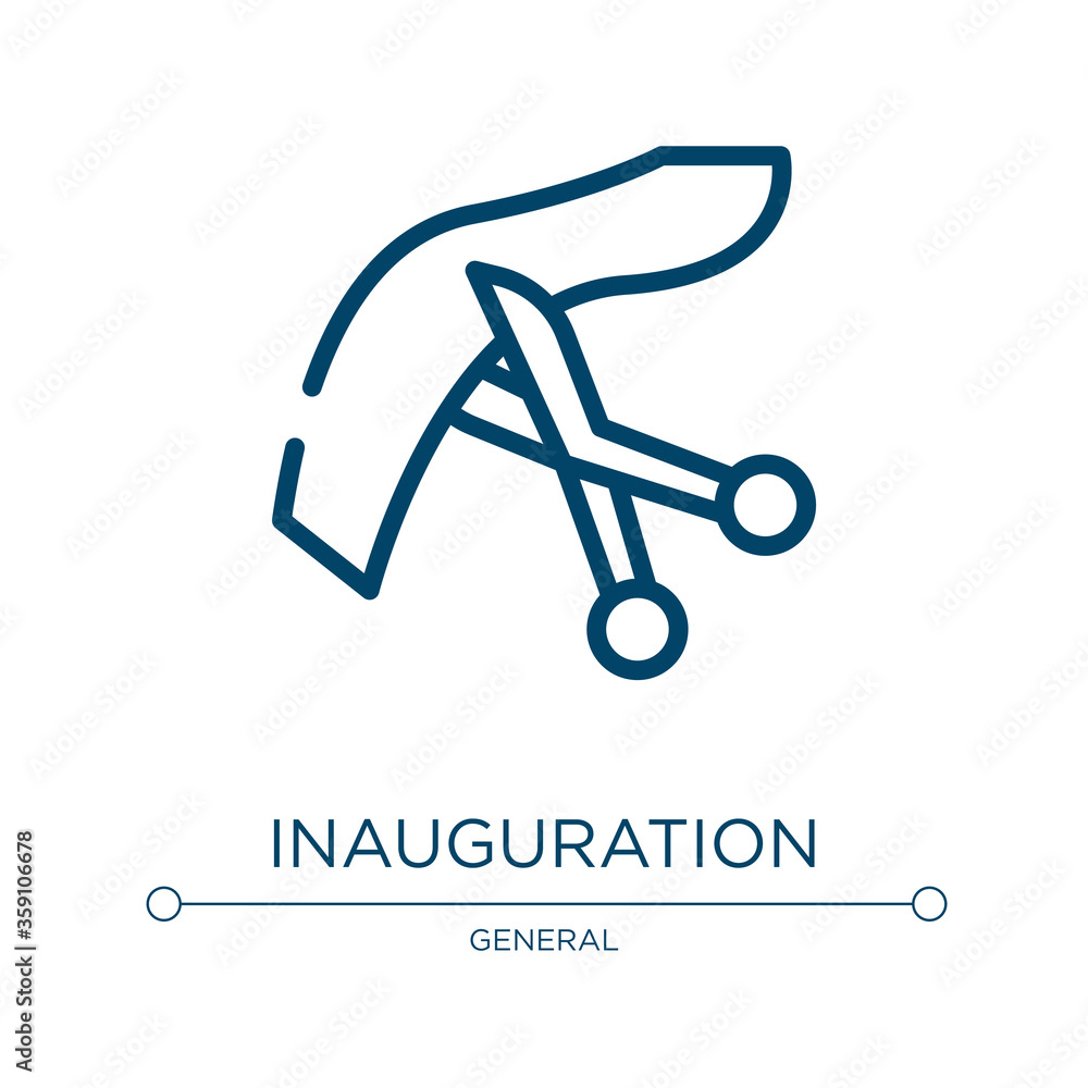 Poster inauguration icon. linear vector illustration from general collection. outline inauguration icon vec