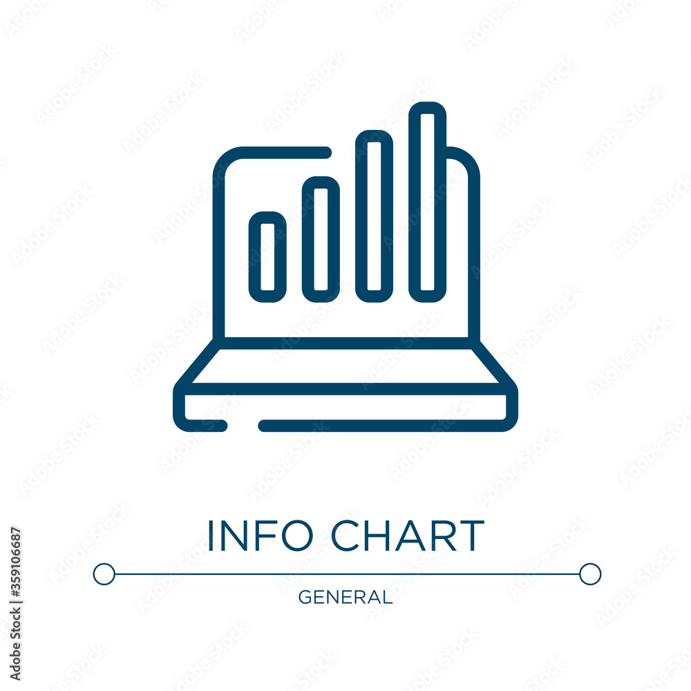 Poster info chart icon. linear vector illustration from general collection. outline info chart icon vector.