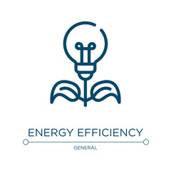 Energy efficiency icon. Linear vector illustration from general collection. Outline energy efficiency icon vector. Thin line symbol for use on web and mobile apps, logo, print media.