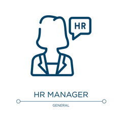 Hr manager icon. Linear vector illustration from general collection. Outline hr manager icon vector. Thin line symbol for use on web and mobile apps, logo, print media.