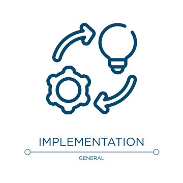 Implementation icon. Linear vector illustration from general collection. Outline implementation icon vector. Thin line symbol for use on web and mobile apps, logo, print media.
