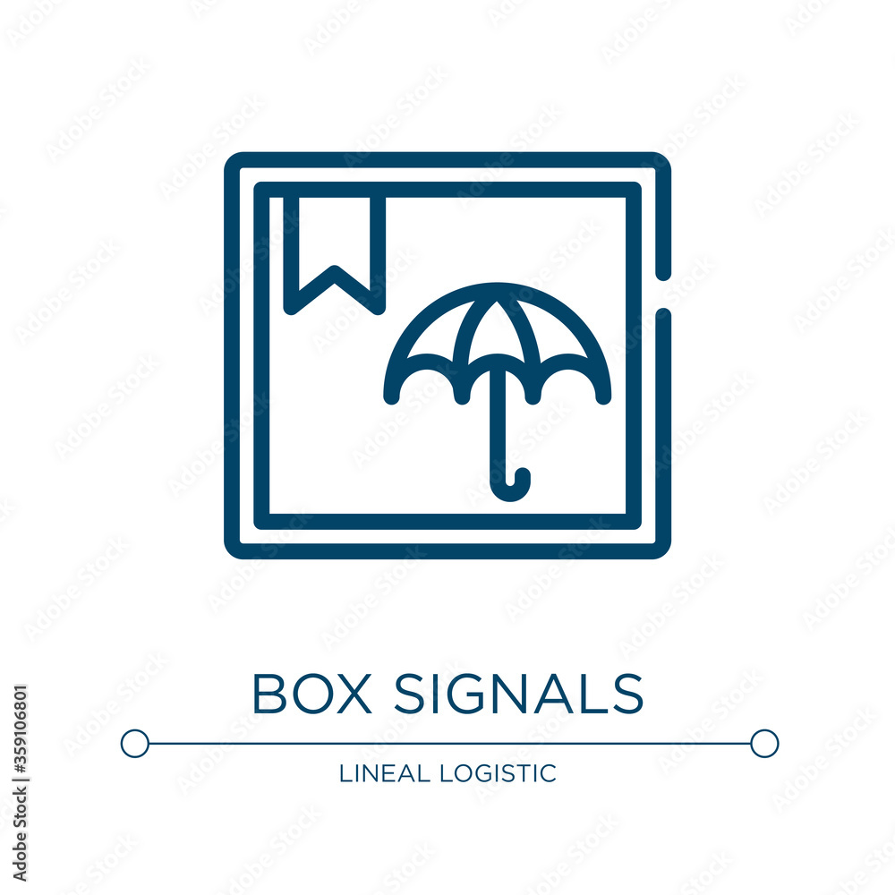 Poster box signals icon. linear vector illustration from logistic delivery instructions collection. outline