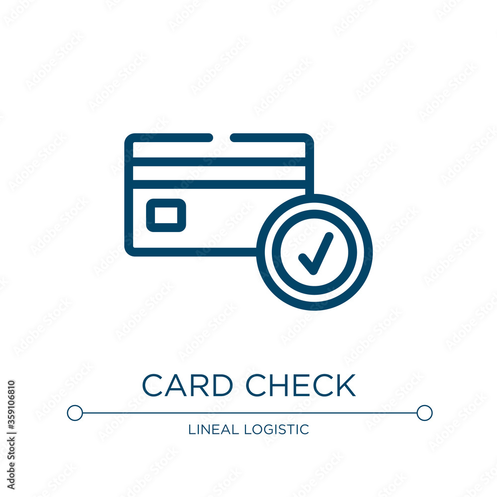 Poster card check icon. linear vector illustration from logistic delivery instructions collection. outline 