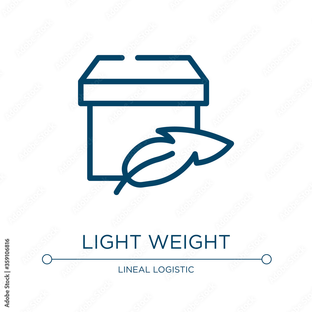 Poster light weight icon. linear vector illustration from shipping and handly fill collection. outline ligh