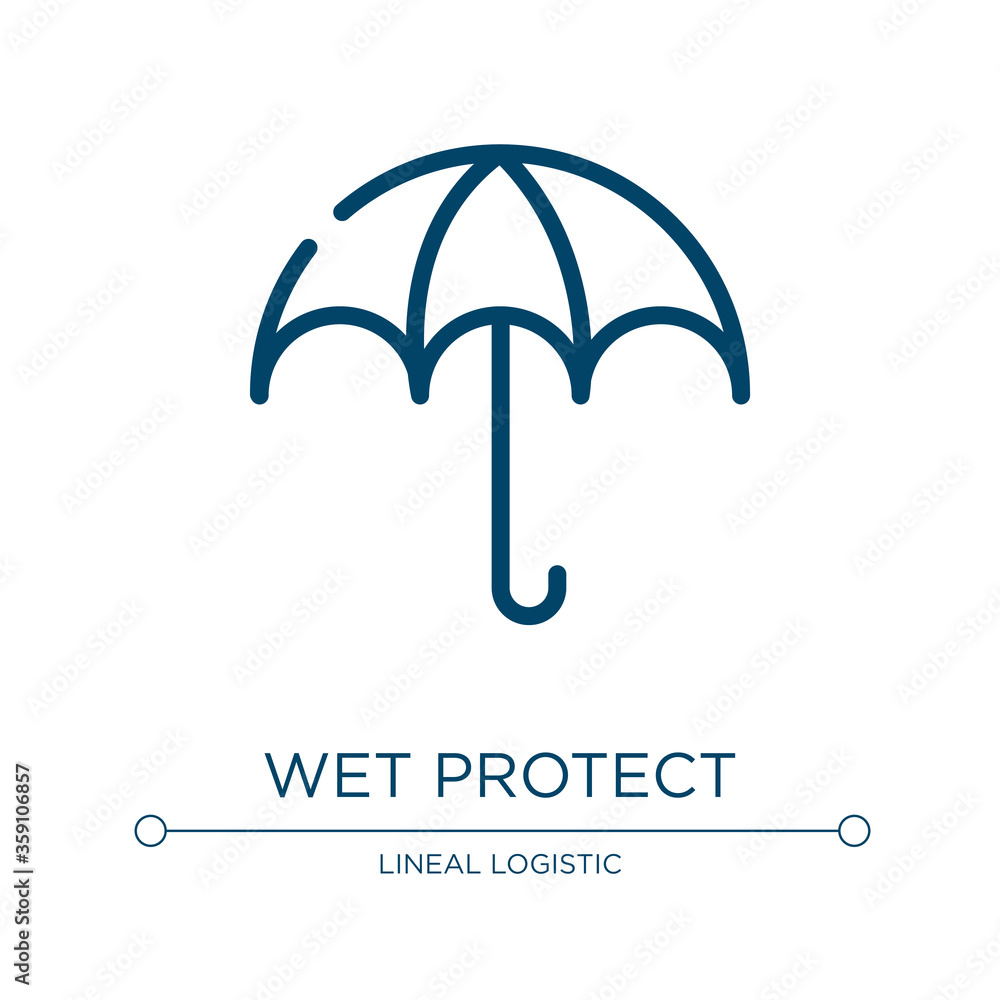 Poster wet protect icon. linear vector illustration from shipping & delivery collection. outline wet protec