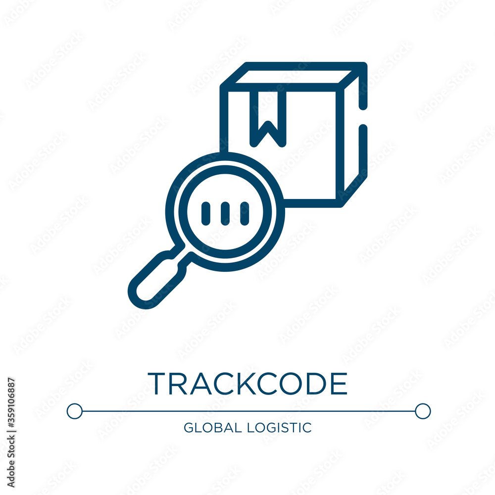 Poster trackcode icon. linear vector illustration from shipping and delivery collection. outline trackcode 