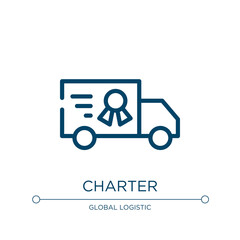 Charter icon. Linear vector illustration from global logistic collection. Outline charter icon vector. Thin line symbol for use on web and mobile apps, logo, print media.