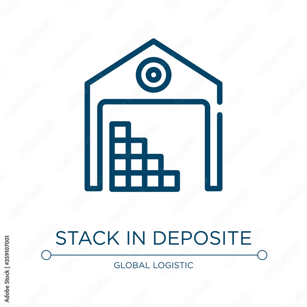 Poster stack in deposite icon. linear vector illustration from shipping and handly linear collection. outli