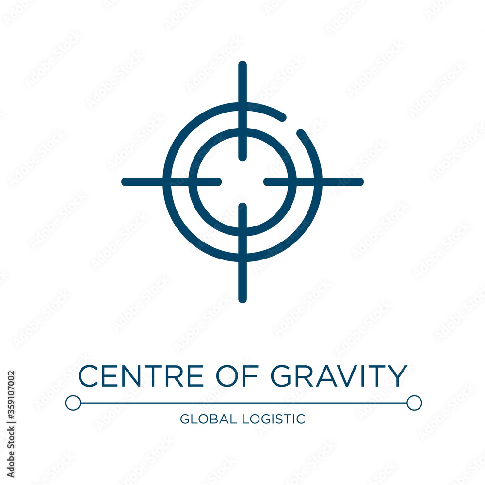 Aufkleber centre of gravity icon. linear vector illustration from shipping and handly linear collection. outli