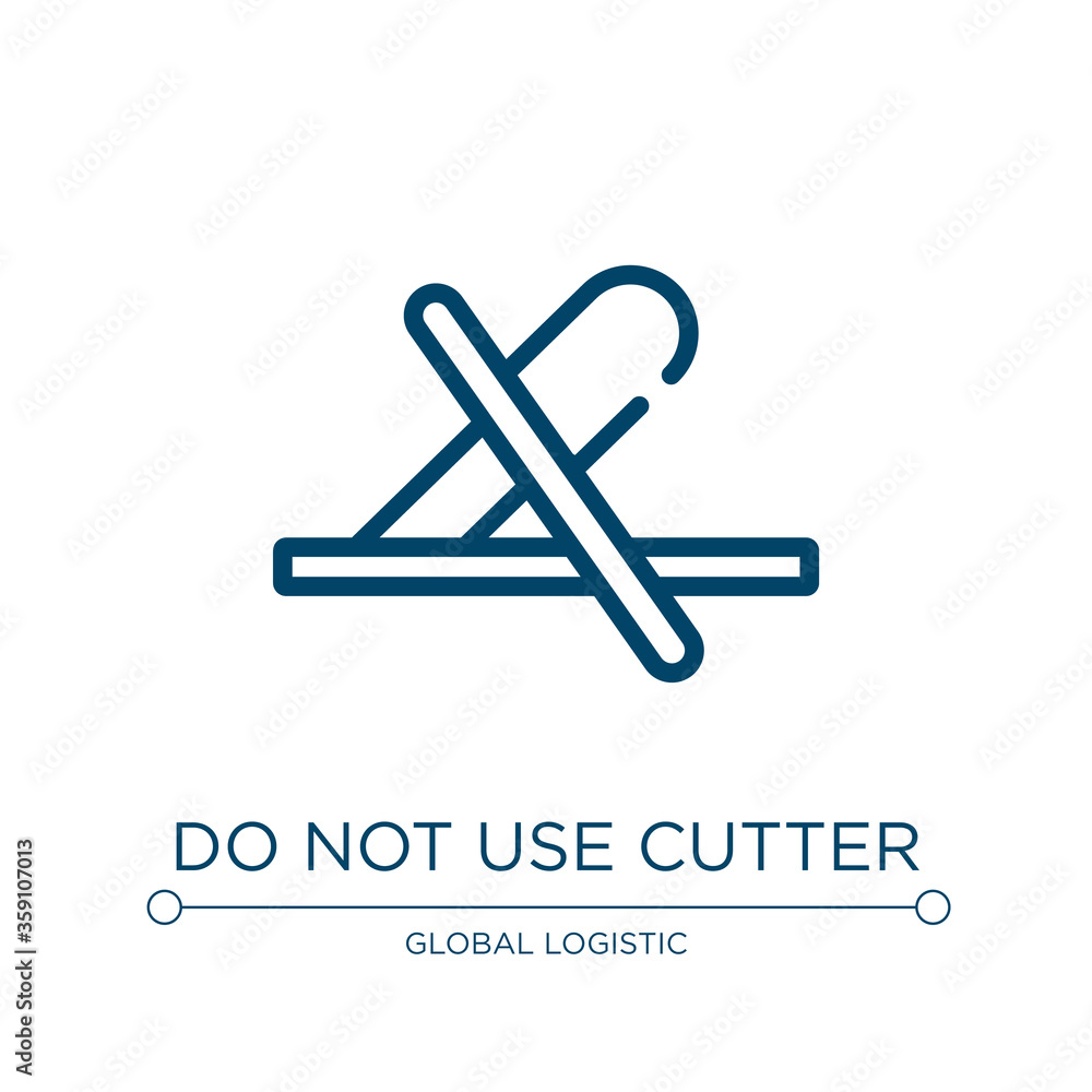 Poster do not use cutter icon. linear vector illustration from shipping and handly linear collection. outli