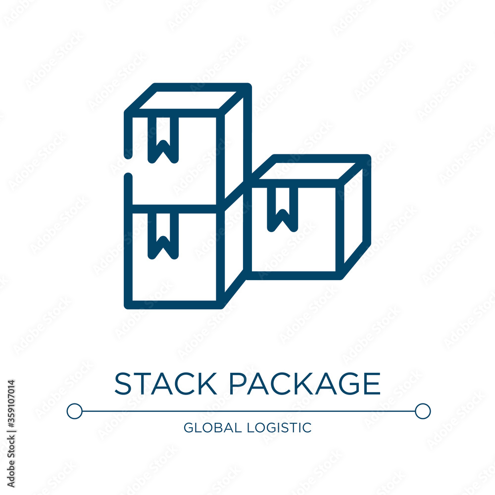 Poster stack package icon. linear vector illustration from shipping and handly linear collection. outline s
