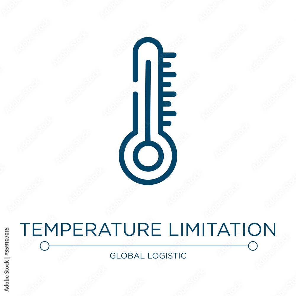 Poster temperature limitation icon. linear vector illustration from shipping and handly linear collection. 
