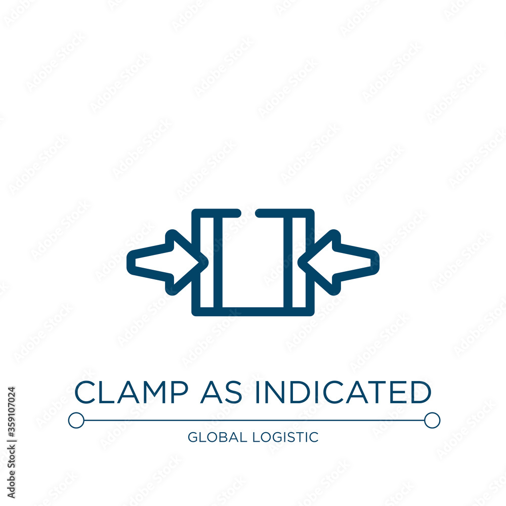 Poster clamp as indicated icon. linear vector illustration from shipping and handly linear collection. outl
