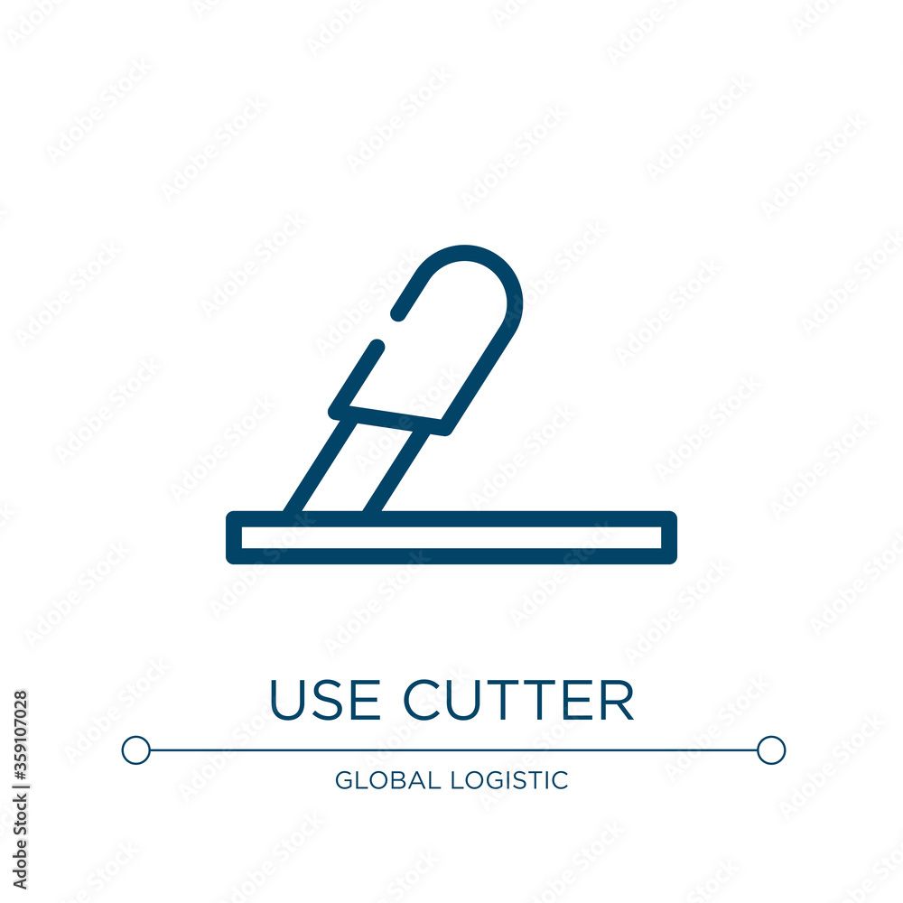 Poster use cutter icon. linear vector illustration from shipping and handly linear collection. outline use 