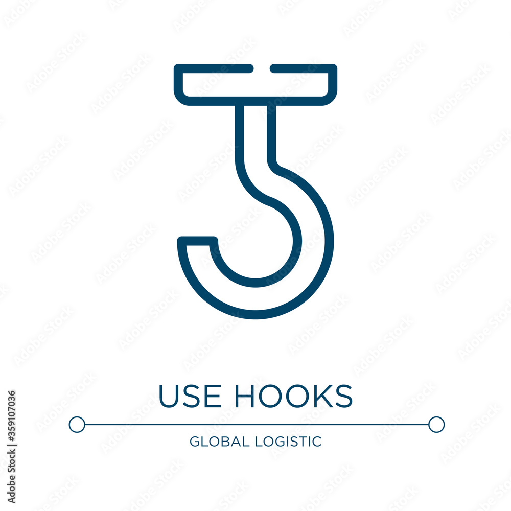 Poster use hooks icon. linear vector illustration from shipping and handly linear collection. outline use h