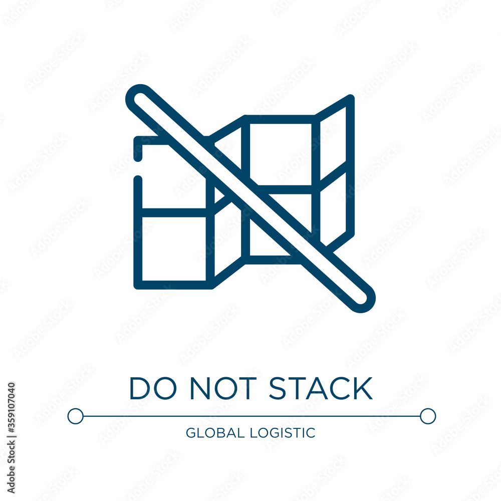 Poster do not stack icon. linear vector illustration from shipping and handly linear collection. outline do