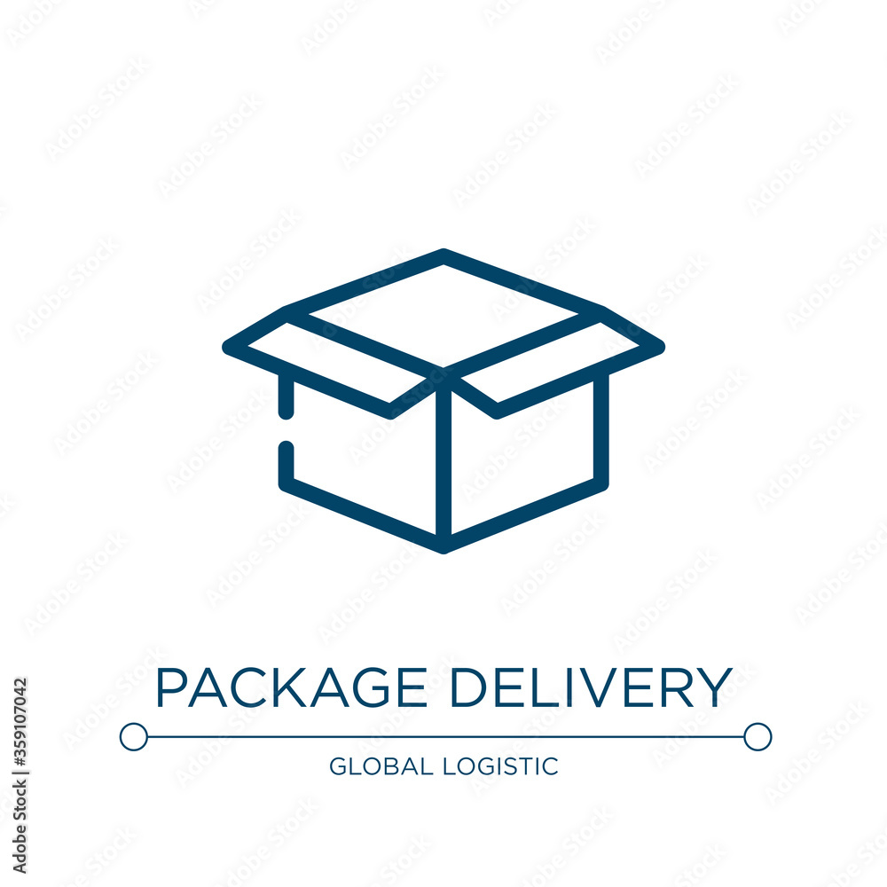 Poster package delivery icon. linear vector illustration from shipping and handly linear collection. outlin