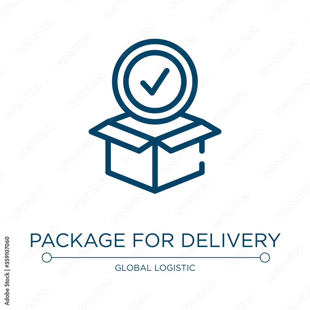 Poster package for delivery icon. linear vector illustration from logistics delivery collection. outline pa