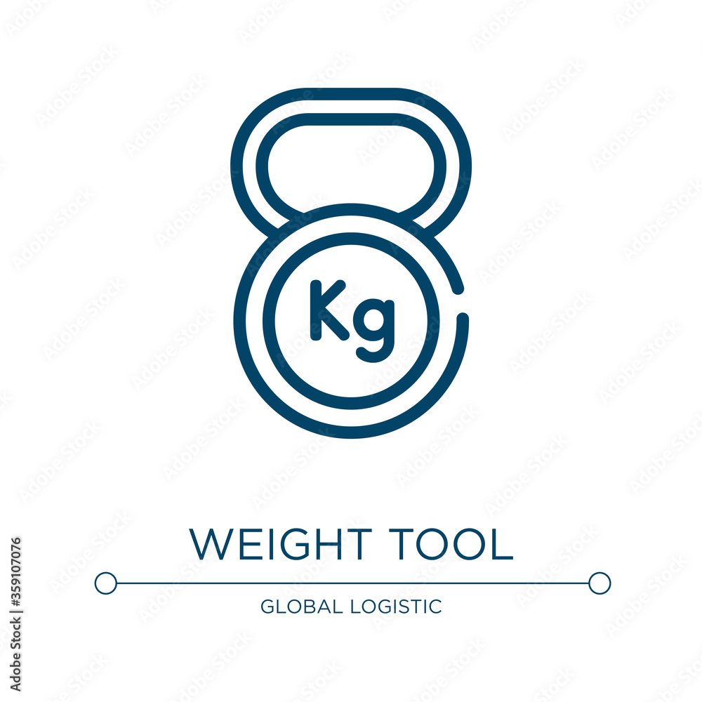 Poster weight tool icon. linear vector illustration from logistics delivery collection. outline weight tool