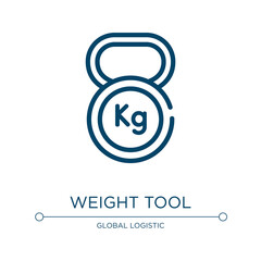 Weight tool icon. Linear vector illustration from logistics delivery collection. Outline weight tool icon vector. Thin line symbol for use on web and mobile apps, logo, print media.