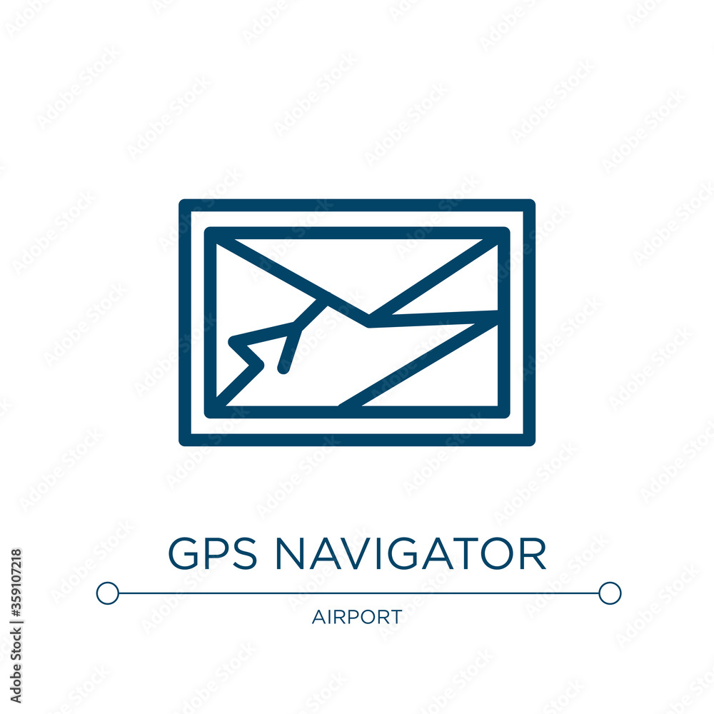 Aufkleber gps navigator icon. linear vector illustration from taxi service collection. outline gps navigator i